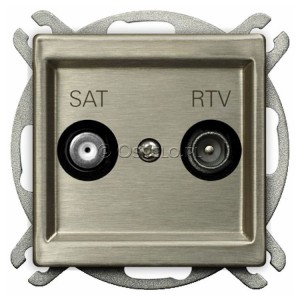 GPA-RMS/m/44 Gniazdo RTV-SAT końcowe Nowe Srebro Ospel Sonata Nowe Srebro - Widok z przodu