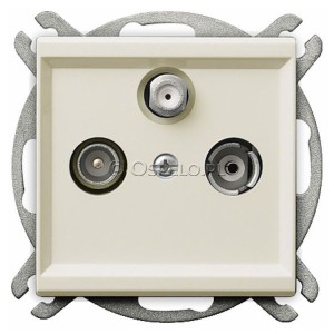 GPA-RS/m/27 Gniazdo RTV-SAT końcowe Ecru Ospel Sonata - Widok z przodu