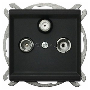 GPA-RS/m/33 Gniazdo RTV-SAT końcowe Czarny Metalik Ospel Sonata - Widok z przodu