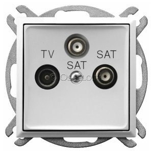 GPA-U2S/m/00 Gniazdo RTV-SAT-SAT z dwoma wyjściami SAT Biały Ospel Aria - Widok z przodu