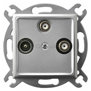 GPA-U2S/m/18 Gniazdo RTV-SAT-SAT z dwoma wyjściami SAT Srebro Ospel Aria - Widok z przodu