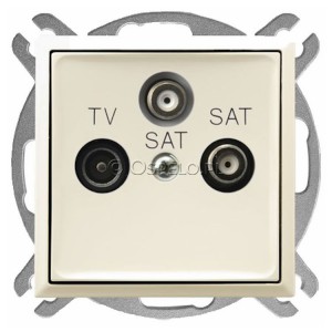 GPA-U2S/m/27 Gniazdo RTV-SAT-SAT z dwoma wyjściami SAT Ecru Ospel Aria - Widok z przodu