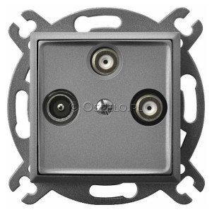 GPA-U2S/m/70 Gniazdo RTV-SAT-SAT z dwoma wyjściami SAT Szary Mat. Ospel Aria - Widok z przodu