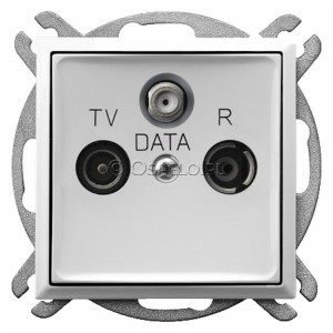 GPA-UD/m/00 Gniazdo RTV DATA Biały Ospel Aria - Widok z przodu