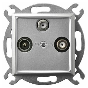 GPA-UD/m/18 Gniazdo RTV DATA Srebro Ospel Aria - Widok z przodu