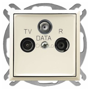 GPA-UD/m/27 Gniazdo RTV DATA Ecru Ospel Aria - Widok z przodu