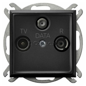 GPA-UD/m/33 Gniazdo RTV DATA Czarny Metalik Ospel Aria - Widok z przodu