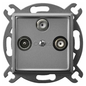 GPA-UD/m/70 Gniazdo RTV DATA Szary Mat. Ospel Aria - Widok z przodu