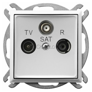 GPA-US/m/00 Gniazdo RTV-SAT końcowe Biały Ospel Aria - Widok z przodu