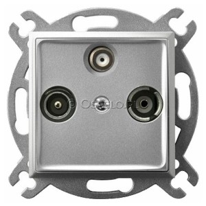 GPA-US/m/18 Gniazdo RTV-SAT końcowe Srebro Ospel Aria - Widok z przodu