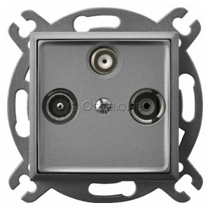 GPA-US/m/70 Gniazdo RTV-SAT końcowe Szary Mat. Ospel Aria - Widok z przodu