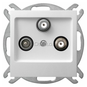 GPA-Y2S/m/00 Gniazdo RTV-SAT-SAT z dwoma wyjściami SAT Biały Ospel Impresja - Widok z przodu