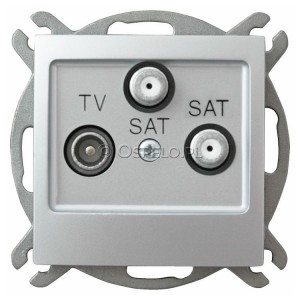 GPA-Y2S/m/18 Gniazdo RTV-SAT-SAT z dwoma wyjściami SAT Srebro Ospel Impresja - Widok z przodu
