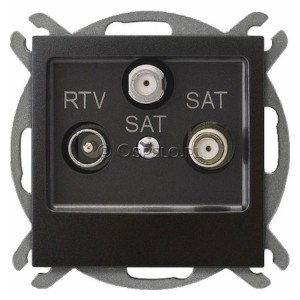 GPA-Y2S/m/50 Gniazdo RTV-SAT-SAT z dwoma wyjściami SAT Antracyt Ospel Impresja - Widok z przodu