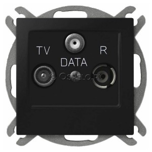 GPA-YD/m/33 Gniazdo RTV-DATA Czarny Metalik Ospel Impresja - Widok z przodu