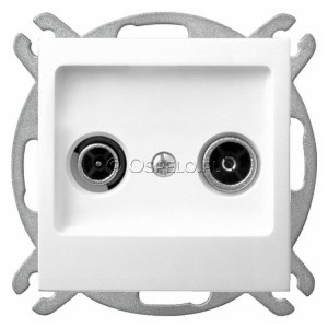 GPA-YK/m/00 Gniazdo RTV końcowe Biały Ospel Impresja - Widok z przodu