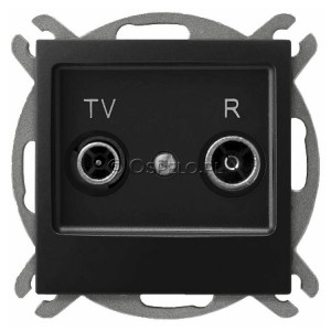 GPA-YK/m/33 Gniazdo RTV końcowe Czarny Metalik Ospel Impresja - Widok z przodu