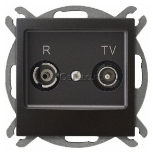 GPA-YK/m/50 Gniazdo RTV końcowe Antracyt Ospel Impresja - Widok z przodu