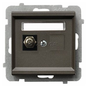 GPE-1R/m/40 Gniazdo ekwipotencjalne pojedyncze Czekoladowy Metalik Ospel Sonata - Widok z przodu