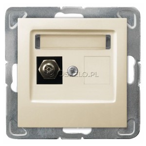 GPE-1Y/m/27 Gniazdo ekwipotencjalne pojedyncze Ecru Ospel Impresja - Widok z przodu