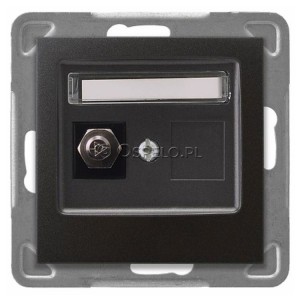 GPE-1Y/m/50 Gniazdo ekwipotencjalne pojedyncze Antracyt Ospel Impresja - Widok z przodu