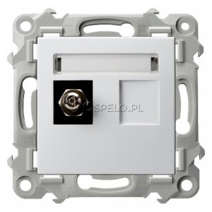 GPE-1Z/m/00 Gniazdo ekwipotencjalne pojedyncze Biały Ospel Szafir - Widok z przodu