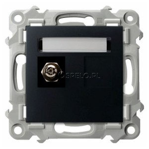 GPE-1Z/m/33 Gniazdo ekwipotencjalne pojedyncze Czarny Metalik Ospel Szafir - Widok z przodu