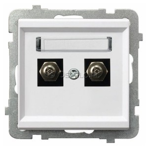 GPE-2R/m/00 Gniazdo ekwipotencjalne podwójne Biały Ospel Sonata - Widok z przodu