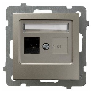 GPK-1G/K/m/45 Gniazdo komputerowe pojedyncze kat. 5e MMC Satyna Light Ospel As - Widok z przodu