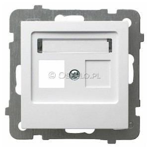 GPK-1G/p/00 Pokrywa gniazda pojedynczego typu Keystone prosta Biały Ospel As - Widok z przodu
