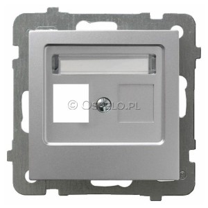 GPK-1G/p/18 Pokrywa gniazda pojedynczego typu Keystone prosta Srebro Ospel As - Widok z przodu