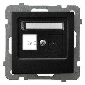 GPK-1G/p/33 Pokrywa gniazda pojedynczego typu Keystone prosta Czarny Metalik Ospel As - Widok z przodu
