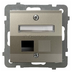 GPK-1GS/p/45 Pokrywa gniazda pojedynczego typu Keystone skośna Satyna Light Ospel As - Widok z przodu