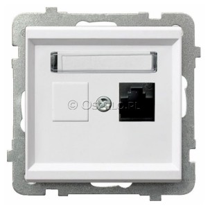 GPK-1R/K/m/00 Gniazdo komputerowe pojedyncze kat. 5e MMC Biały Ospel Sonata - Widok z przodu