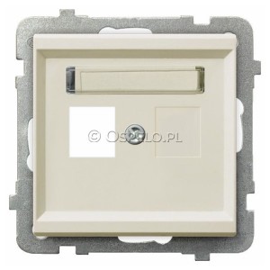 GPK-1R/p/27 Pokrywa gniazda pojedynczego typu Keystone prosta Ecru Ospel Sonata - Widok z przodu