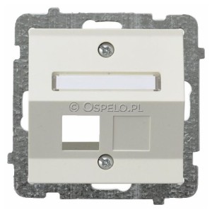GPK-1RS/p/27 Pokrywa gniazda pojedynczego typu Keystone skośna Ecru Ospel Sonata - Widok z przodu