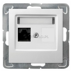 GPK-1Y/K/m/00 Gniazdo komputerowe pojedyncze kat. 5e MMC Biały Ospel Impresja - Widok z przodu