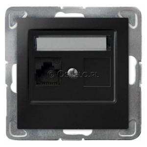 GPK-1Y/K/m/33 Gniazdo komputerowe pojedyncze kat. 5e MMC Czarny Metalik Ospel Impresja - Widok z przodu