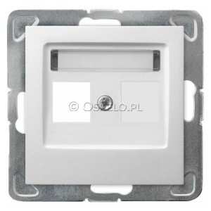GPK-1Y/p/00 Pokrywa gniazda pojedynczego typu Keystone prosta Biały Ospel Impresja - Widok z przodu