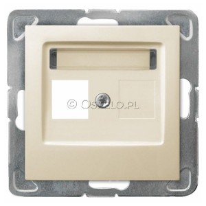 GPK-1Y/p/27 Pokrywa gniazda pojedynczego typu Keystone prosta Ecru Ospel Impresja - Widok z przodu