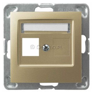 GPK-1Y/p/28 Pokrywa gniazda pojedynczego typu Keystone prosta Złoty Metalik Ospel Impresja - Widok z przodu