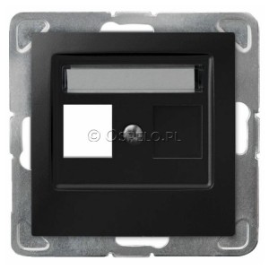 GPK-1Y/p/33 Pokrywa gniazda pojedynczego typu Keystone prosta Czarny Metalik Ospel Impresja - Widok z przodu