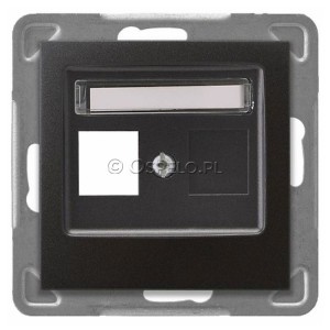 GPK-1Y/p/50 Pokrywa gniazda pojedynczego typu Keystone prosta Antracyt Ospel Impresja - Widok z przodu