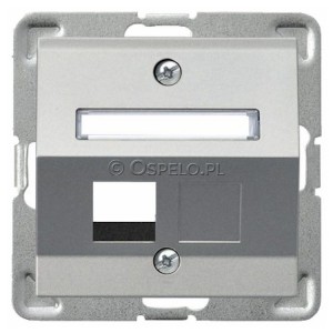 GPK-1YS/p/18 Pokrywa gniazda pojedynczego typu Keystone skośna Srebro Ospel Impresja - Widok z przodu