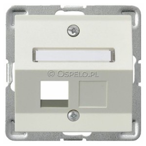 GPK-1YS/p/27 Pokrywa gniazda pojedynczego typu Keystone skośna Ecru Ospel Impresja - Widok z przodu