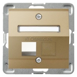 GPK-1YS/p/28 Pokrywa gniazda pojedynczego typu Keystone skośna Złoty Metalik Ospel Impresja - Widok z przodu