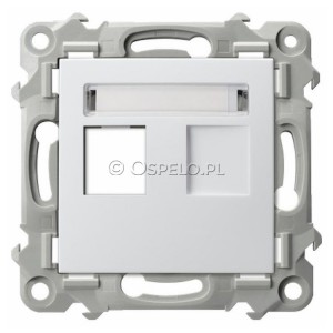 GPK-1Z/p/00 Pokrywa gniazda pojedynczego typu Keystone prosta Biały Ospel Szafir - Widok z przodu