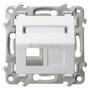 GPK-1ZS/p/00 Pokrywa gniazda pojedynczego typu Keystone skośna Biały Ospel Szafir - Widok z przodu