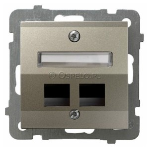 Ospel As GPK-2GS/p/45 - Obudowa gniazda podwójnego typu Keystone skośna - Satyna Light - Podgląd zdjęcia producenta