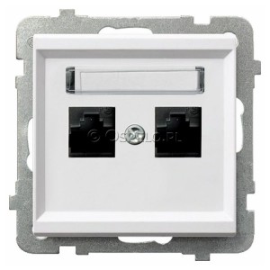 GPK-2R/K/m/00 Gniazdo komputerowe podwójne kat. 5e MMC  Biały